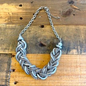Silver Woven/Rope Necklace Chain
